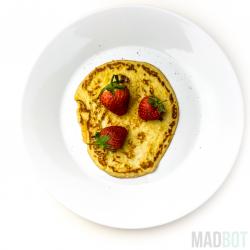 Pandekage med hytteost og æg