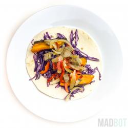 Wrap med oksekød og sødekartofler